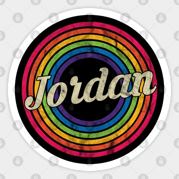 Jordan - Retro Rainbow Faded-Style Sticker by MaydenArt